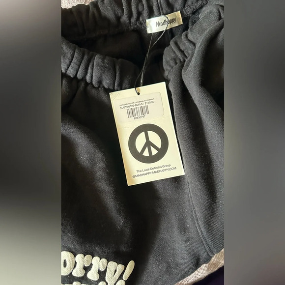 NWT Madhappy So Sorry! No WiFi Universal Sweatpants Black Small - Picture 7 of 9